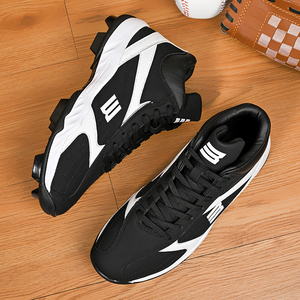 Ready Stock Mid Top Unisex <b>Baseball</b> Cleats Customizable Hard Rubber Spike Sneakers Anti-Slip Grass Training Competition Shoes - Product Image 5