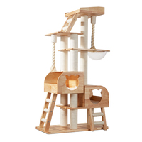 Grands arbres à chat durables Arbre a Chat Nouveau papier bois explosif et piliers d'escalade en bambou hamac griffoir pour chat