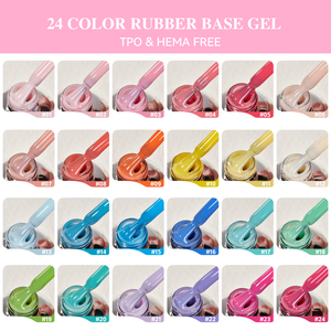 Vendeeni נוסחה חדשה 3 ב 1 24 צבעים פסטל גומי בסיס מעיל ג 'ל לק אוסף tpo hema חינם גבוה גומי בסיס ג' ל - Product Image 2