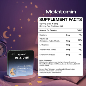 OEM/ODM Bandes orales de mélatonine à base de plantes naturelles pour un endormissement rapide pour adultes, complément alimentaire personnalisé - Product Image 6