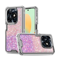 IVYMAX Coque de Téléphone Transparente Claire pour Tecno Spark Go 2023 2024 10C 20C 10 Pro Smart 8 Pro Infinix Hot 40i, Housse Pailletée Protection 360