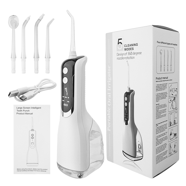 Portable 330ML 5 Modes Oral Dental Irrigator Teeth Cleaning Water Flosser