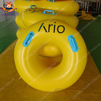 Raft gonflable flottant pour parc aquatique, robuste, haute qualité, jaune, à deux tubes, avec logo personnalisé, certifié CE, en PVC, Max