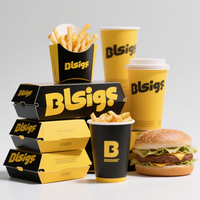 Emballage alimentaire à emporter pour la restauration rapide, boîte à hamburger, conteneur à emporter personnalisé avec logo de restaurant, boîtes à poulet frit en papier