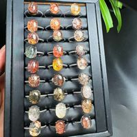 Bague en quartz naturel coloré de haute qualité, en argent S925, avec cristaux, idéale pour un cadeau