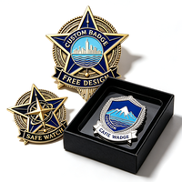 Badge médaillon en métal style bouclier vintage du fabricant, broche en alliage de zinc émaillée avec logo personnalisé pour collection