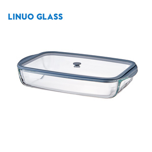 Ustensiles de cuisine en verre borosilicaté allant au four, ustensiles de cuisson allant au lave-vaisselle avec revêtement antiadhésif, plat de cuisson en verre avec couvercle - Product Image 1