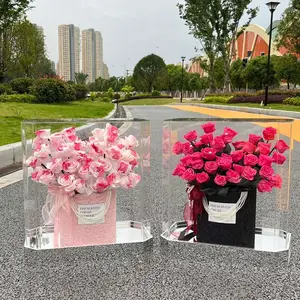 Caja de flores preservadas de regalo de lujo de San Valentín Rosa preservada estabilizada eterna en caja de regalo 2023 nuevo