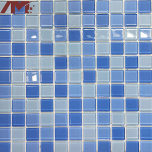 China fábrica precio al por mayor cristal azul esmaltado <span class=keywords><strong>piscina</strong></span> azulejo mosaico de vidrio - Product Image 2