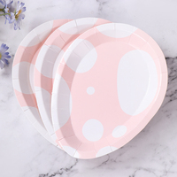 Assiettes en papier découpées de 9 pouces, imprimées 4 couleurs, motifs œuf, lapin, bonbon, avec logo personnalisé, pour Pâques, décoratives, pour fêtes et événements, vaisselle de table