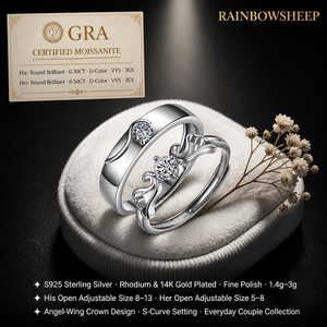 Set di Anelli in Moissanite Colore D VVS Taglio 3EX in Argento Sterling S925 Placcato Oro 14K Certificato GRA per Uso Quotidiano - Product Image 6