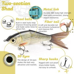 Nouveau Leurre de Pêche Coulant de Petite Taille 12 cm, Corps Lisse et Texturé, Queue en Fibre Réaliste et Vive, Leurre Coulant de Couleur Personnalisée - Product Image 3