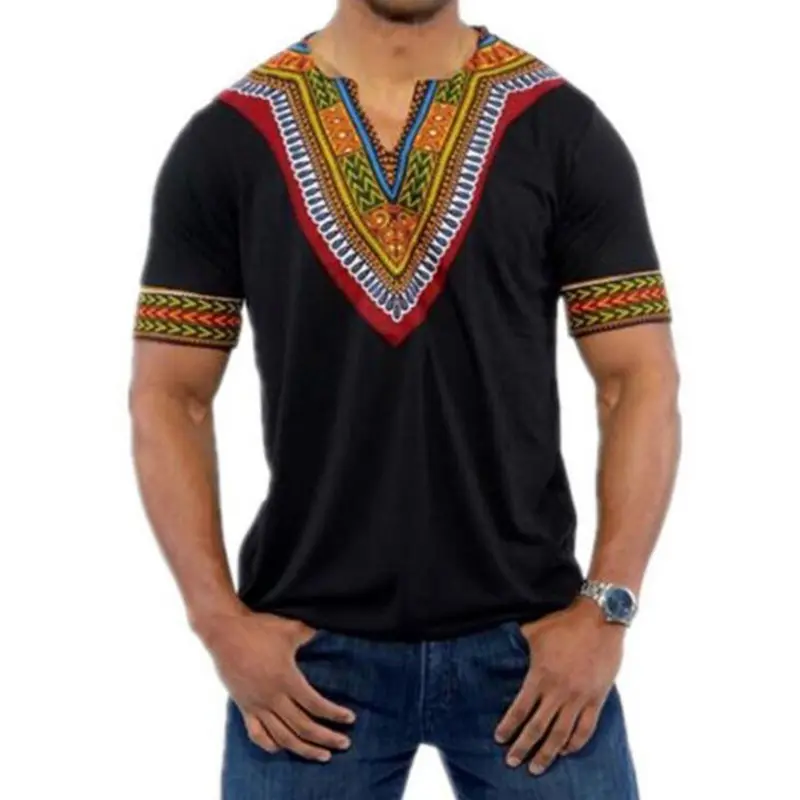 फैशन Mens अफ्रीकी कपड़े में सबसे ऊपर है टी शर्ट Homme अफ्रीका के लिए Dashiki पोशाक कपड़े ब्रांड आकस्मिक लघु आस्तीन टी शर्ट पुरुषों
