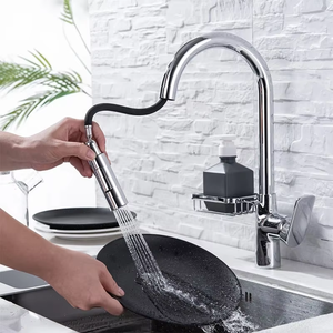 Moderne Roestvrijstalen Enkele Hendel Handvat Keuken Mixer Keramische Plank Verchroomd Pull Sproeier Waterkraan Voor Hotel Badkamer - Product Image 1