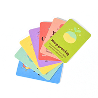 Cartes d'affirmations positives multicolores lumineuses, illustrations de dessins animés mignons personnalisées, carton épais enduit, respectueux de l'environnement, pour usage familial