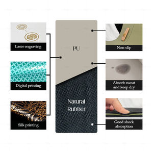เสื่อโยคะ PU ทรงรีแบบกำหนดเองฐานยางธรรมชาติกันลื่นโลโก้เลเซอร์ MOQ ต่ำ - Product Image 5