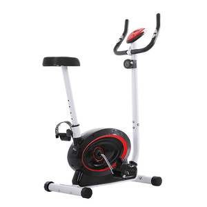 Bicicleta estática vertical blanca y negra con resistencia ajustable, equipo de fitness para uso doméstico JS610 - Product Image 5