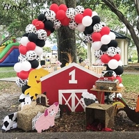 130 pièces, guirlande de ballons pour fête de vache, ensemble de ballons à imprimé vache, blanc, noir, rouge, fête d'anniversaire pour enfant, ST165