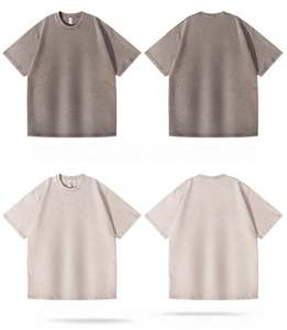 T-shirt StreetWear en coton vierge de haute qualité T-shirt lavé avec logo imprimé personnalisé T-shirt blanc lourd pour hommes - Product Image 4