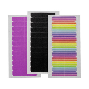 Ruban adhésif imperméable pour extensions de cheveux, 40mm x 8mm, 12 bandes par feuille, arc-en-ciel, violet, noir, coloré, pour une pose sans couture - Product Image 1