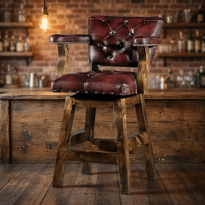 Indoor/<b>Outdoor</b> Hotel and Bar Chair with Wooden Side Table Industrial Iron Frame Modern Design Versatile for Restaurant Home Use - Product Image 3