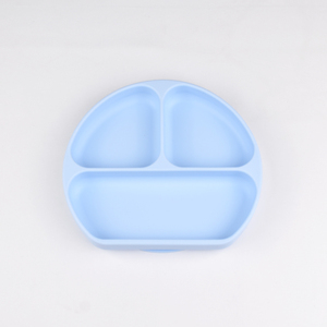 Durable Non Slip Silicone Divided Plate For Baby Feeding Children's Dish With Three Compartments Flexible Food Grade <b>Material</b> - Product Image 4