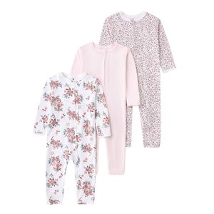 Bộ quần áo trẻ em thời trang 3 món, bộ liền thân có khóa kéo, bộ ngủ liền thân bằng cotton dệt kim cho bé - Product Image 4