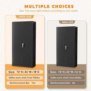 Armoire de rangement <span class=keywords><strong>SnapIt</strong></span> en acier à 2 portes et 4 étagères réglables Armoire de rangement de garage verrouillable de 72 "en métal avec serrure pour dossiers - Product Image 6