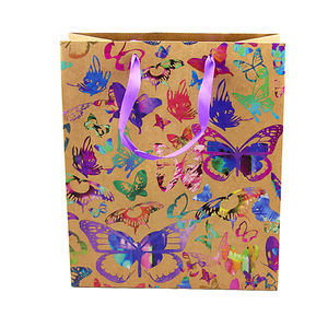 Bolsas de Papel Kraft Marrón Reciclado Biodegradables y Ecológicas con Asas para Empaque de Regalos, Impresión de Logotipo Personalizado - Product Image 2