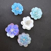 Strass perlés en PVC faits à la main fleurs pailletées 2.5 cm bricolage mode accessoires décoratifs usine directe