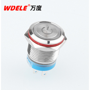 16 mét cao/Flat Head momentary/latching kim loại <span class=keywords><strong>push</strong></span> <span class=keywords><strong>button</strong></span> chuyển với LED vòng ánh sáng điện Nhãn ánh sáng - Product Image 1