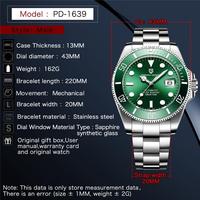 Montre mécanique automatique Pagani Design PD-1639 1639, mouvement japonais Miyota, montre de luxe pour homme, étanche, acier inoxydable, montres-bracelets pour Reloj
