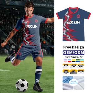 Maillot de football version joueur personnalisé sublimé EXON Elite <span class=keywords><strong>Pro</strong></span> Cut <span class=keywords><strong>3D</strong></span> <span class=keywords><strong>Crest</strong></span> Laser 180g Kit Homme Femme Club - Product Image 1