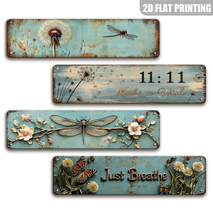 11:11 Insegne in metallo con scritta 'Make a Wish' e 'Just Breathe Butterfly' - Product Image 1