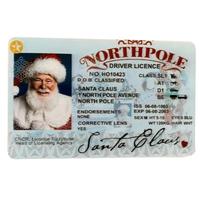 Licence de conduite personnalisable pour Père Noël en traîneau volant, décorations et cadeaux de Noël emballés en sacs
