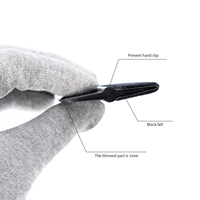 Spatule souple noire 7mo avec feutre en plastique PP pour l'installation d'autocollants et de films vinyles sur voiture, outil professionnel d'application de film automobile