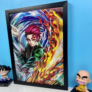 Mới nhất thiết kế Anime 3D dạng thấu kính Poster nezeko zenitsu tanjirou lật thay đổi hình ảnh tường nghệ thuật Anime trang trí nội thất - Product Image 3