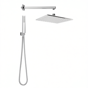 Kit de douche carré Seven Square noir mat, longueur 40 cm, largeur 27 cm, ensemble de quincaillerie de salle de bain - Product Image 2