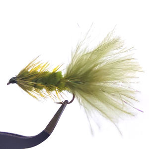 Pesca con mosca moscas húmedas Wooly Bugger Olive #10 Hook Nivel comercial Moscas de pesca hechas a mano con materiales de atado profesional - Product Image 1