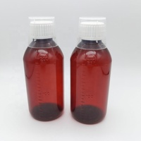 Flacon de sirop contre la toux en forme de cylindre, très vendu, 200 ml, contenant de médicaments liquides en PET avec bouchon à vis anti-effraction et bouchon doseur