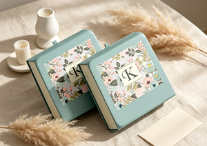 Eco-Friendly High-End Book Shaped Flip <b>Gift</b> <b>Box</b> with Thick Grey Board Four-Color Floral Printing <b>Magnetic</b> Closure - Product Image 4