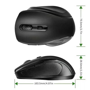 Ratón inalámbrico con 4 engranajes DPI ajustables, mouse inalámbrico de diseño ergonómico, universal, con baterí<span class=keywords><strong>a</strong></span> seca, 2,4G, 6 teclas - Product Image 2