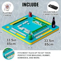 Table de Mahjong pliable flottante pour piscine - Table de jeu aquatique portable pour jeux de cartes et de tuiles, idéale pour les spas