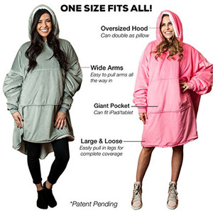 Caldo di Grandi Dimensioni Sherpa Coperta <span class=keywords><strong>Con</strong></span> Cappuccio <span class=keywords><strong>Felpa</strong></span> - Product Image 6