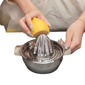 Presse-agrumes manuel grande capacité en acier inoxydable 304, outil de pressage rotatif sûr pour citrons et oranges, usage domestique pour fruits et légumes - Product Image 3