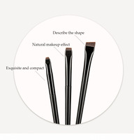 3 Pcs Ultra-Mince Fard À Paupières Angle Sourcils Lame Eyeliner Maquillage Brosse Ensemble pour le Visage Utilisé avec Correcteur et Blaireau