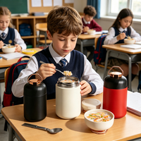 Thermos alimentaire isotherme à double paroi en acier inoxydable 600 ml avec logo personnalisé, pour le déjeuner, le bureau, les voyages et les activités de plein air