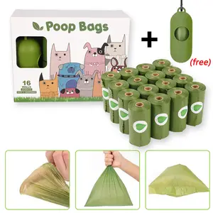 Büyük özel etiket tek kullanımlık plastik kokulu biyobozunur compostable pet çöp t-shirt atık köpek doggy kaka poşetleri için köpekler poop