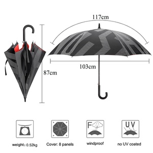 Fashion Custom Modern 8 Ribs Stick <b>Umbrella</b> Large <b>Windproof</b> Branded Luxury Double Canopy Auto Open Folding Design - Product Image 6