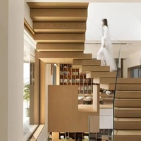 VIKO 2025 Escalier flottant d'intérieur moderne en chêne suspendu Escalier flottant